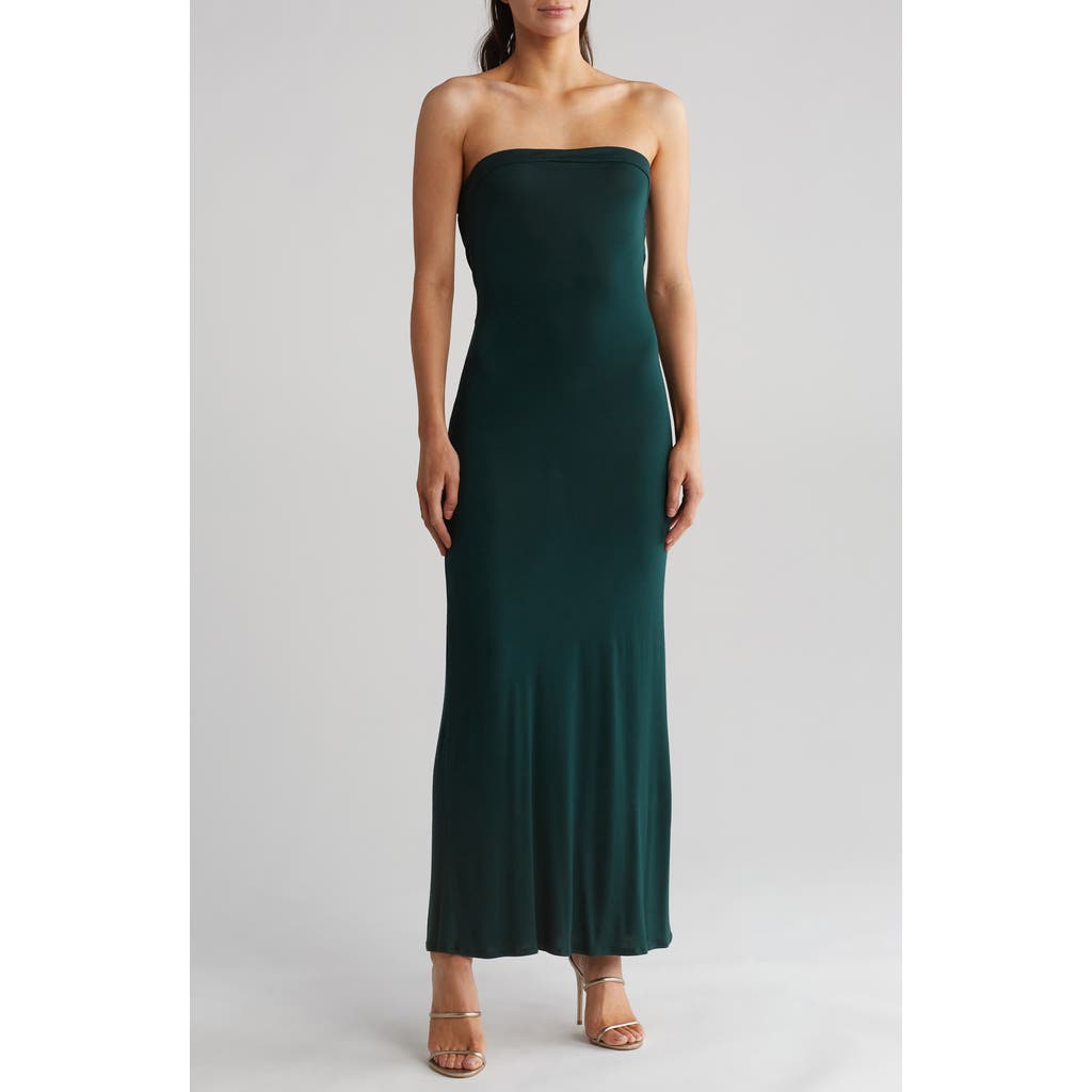 GO COUTURE Strapless Maxi Dress in Hunter Green at Nordstrom Rack, Size Medium