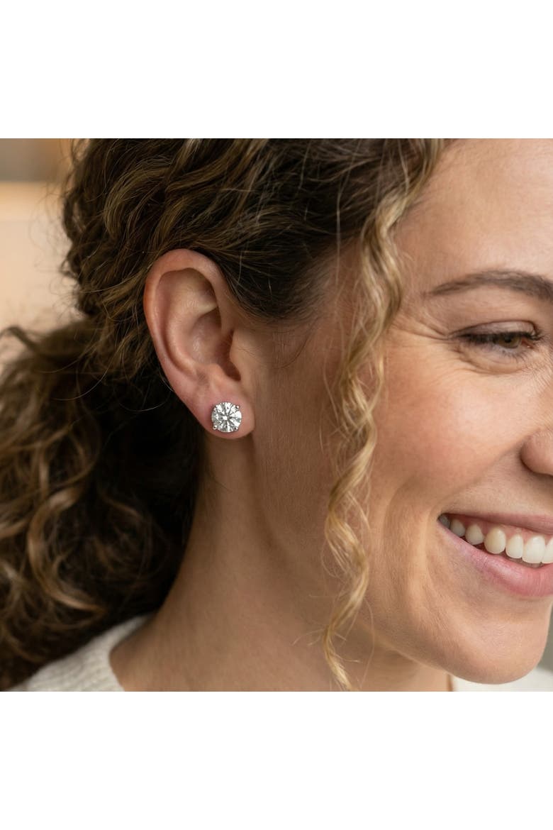 Certified 3Ct TW Diamond Studs 14k Gold Screw Backs Lab Grown, Alternate, color, 14k White Gold