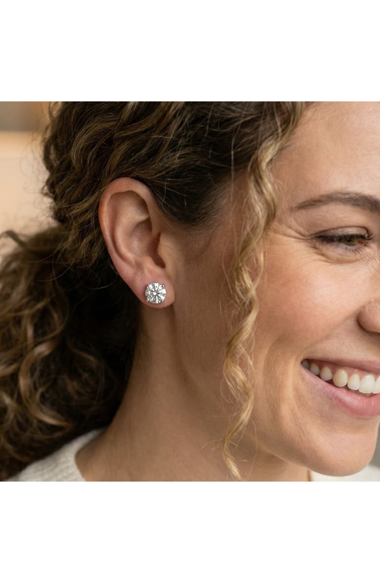 Bliss Diamond Certified 3Ct TW Diamond Studs 14k Gold Screw Backs Lab Grown, Alternate, color, 14K White Gold