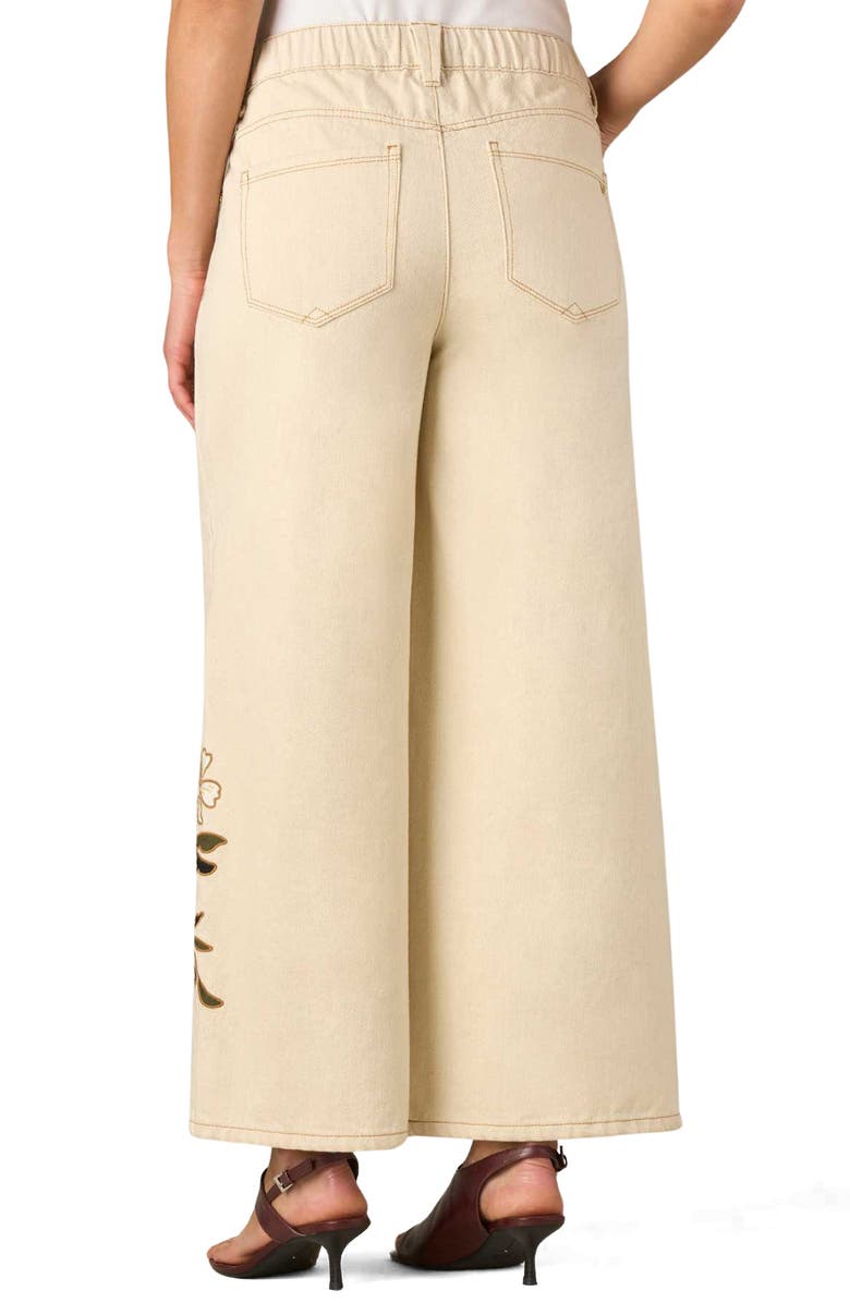 Wit & Wisdom 27/24 Flower Appliqué High Waist Wide Leg Jeans, Alternate, color, 