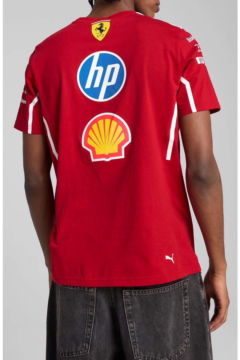 Scuderia Ferrari Team Cotton Graphic T-Shirt, Alternate, color, DARK CHERRY