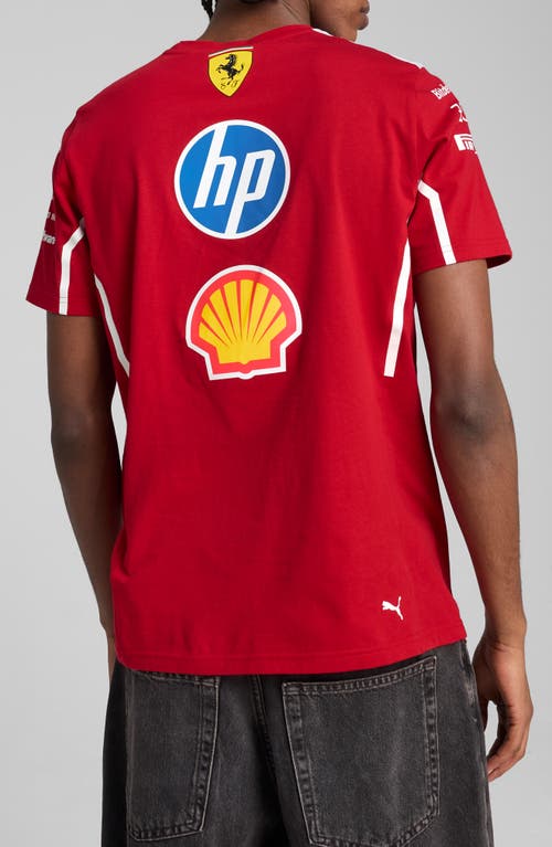 Puma Scuderia Ferrari Team Cotton Graphic T-shirt In Red