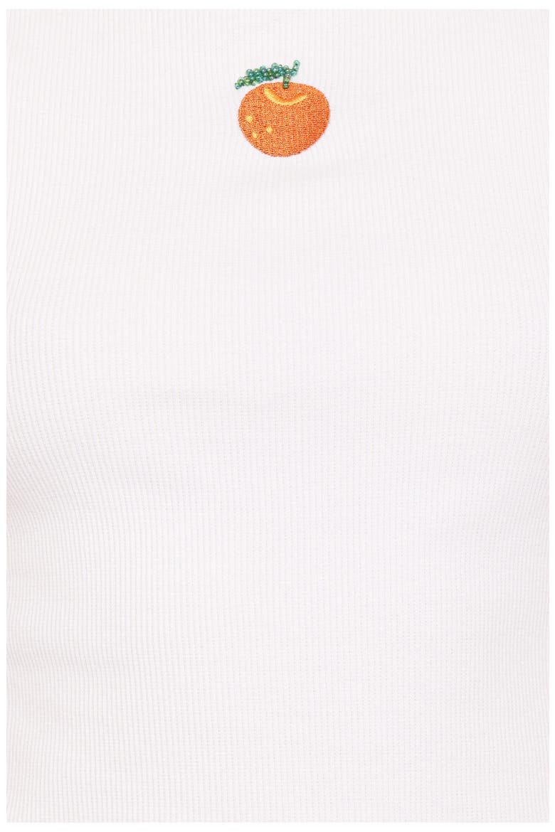 Celestine Orange Embroidered Tank, Alternate, color, WHITE