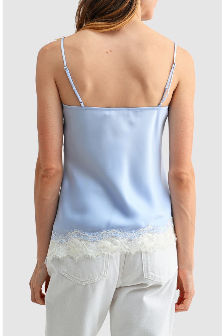 Lace Trim Asymmetrical Camisole, Alternate, color, LIGHT BLUE