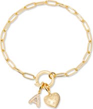Brook and York Lillian Initial Heart Charm Bracelet