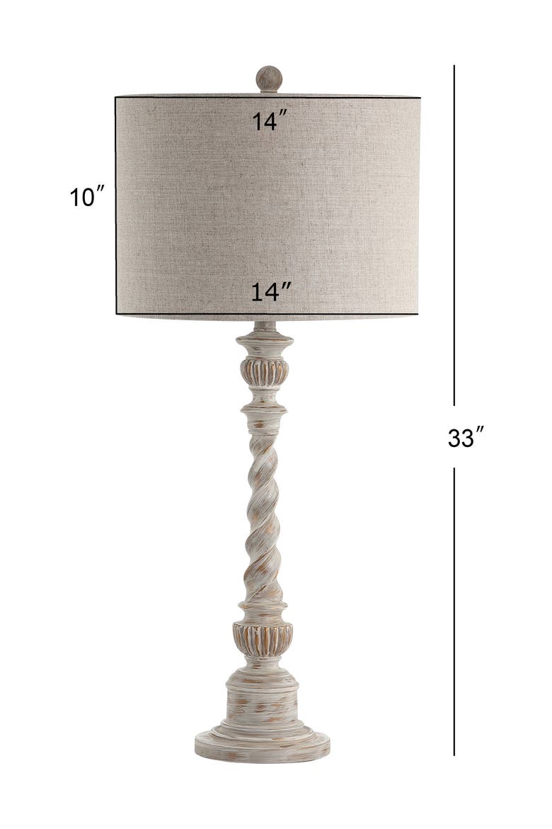 Regent 33" Rustic Resin LED Table Lamp, White Wash, Alternate, color, White Wash