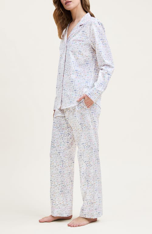 Petite Plume Baking Spirits Bright Brushed Cotton Twill Pajamas In White