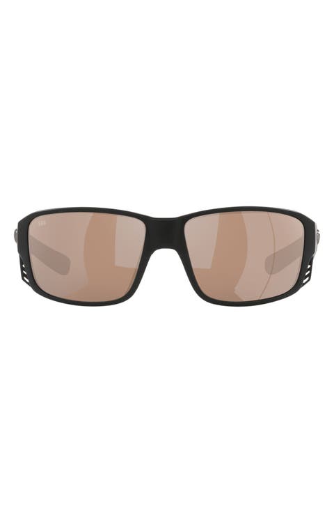 Pargo 60mm Mirrored Polarized Square Sunglasses
