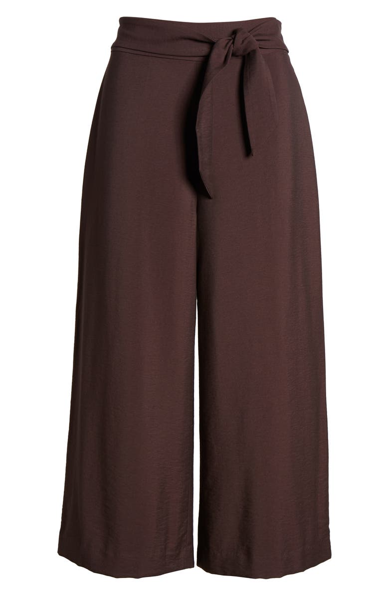 Leith Tie Front High Rise Wide Leg Crop Pants, Alternate, color, 