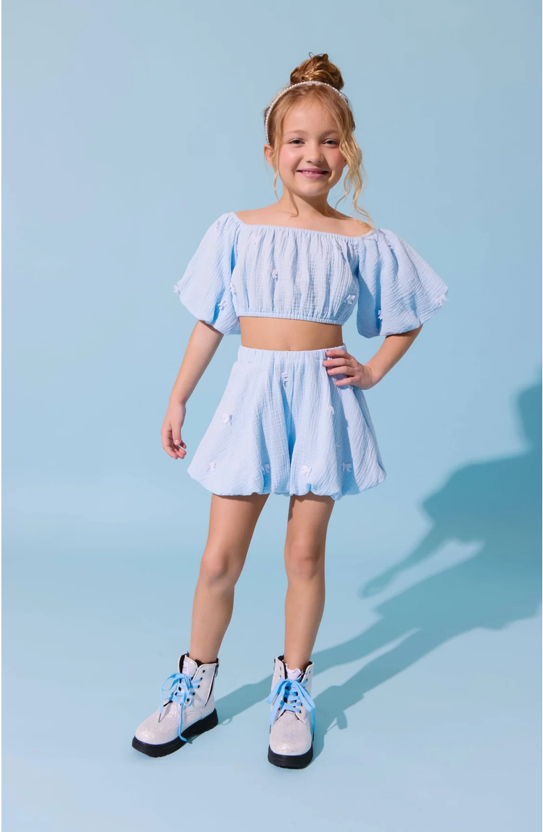 Lola + The Boys Pastel Hailey Bow Bubble Set, Alternate, color, Blue