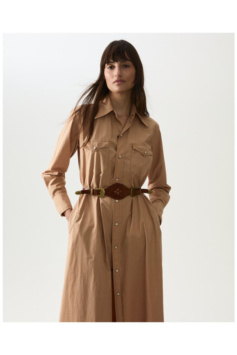 Arley Cotton Shirt Dress, Alternate, color, Beige