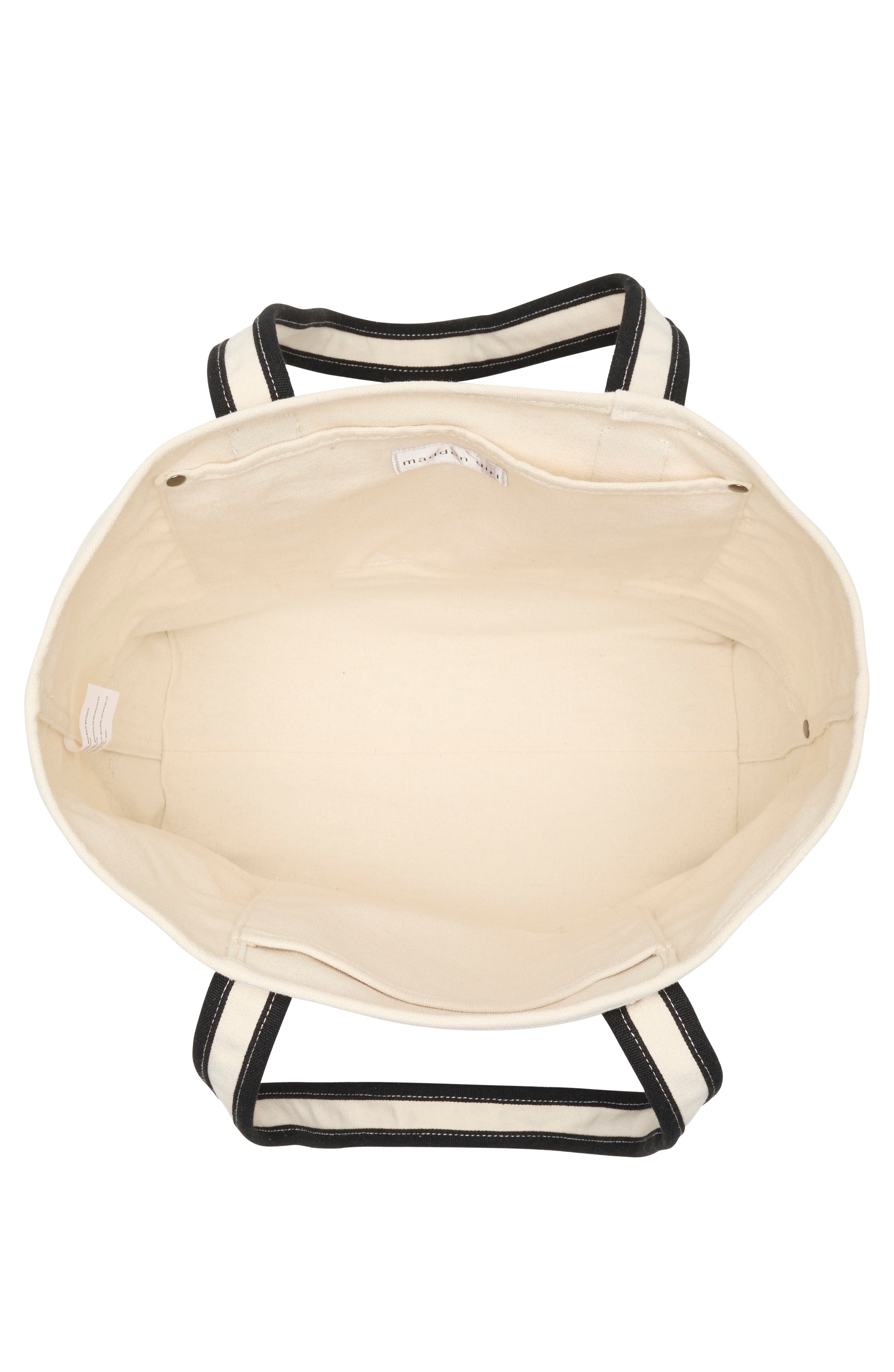 Madden Girl Large Canvas Tote Bag, Alternate, color, Canvas/ Black