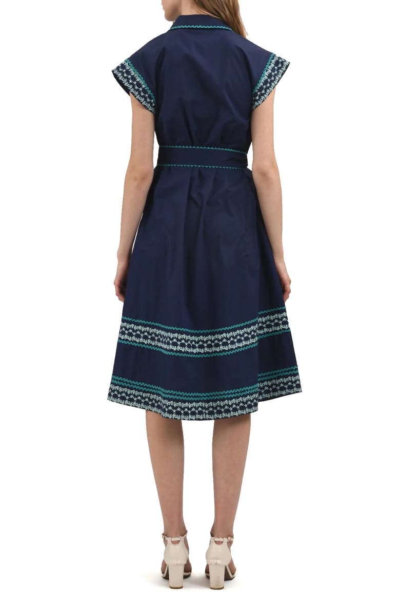 Thalia Midi Shirtdress, Alternate, color, BLUE AZURE/ GREEN