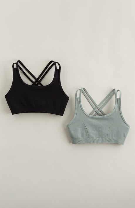 Zella Girl Kids' Assorted 2-Pack Strappy Seamless Bras