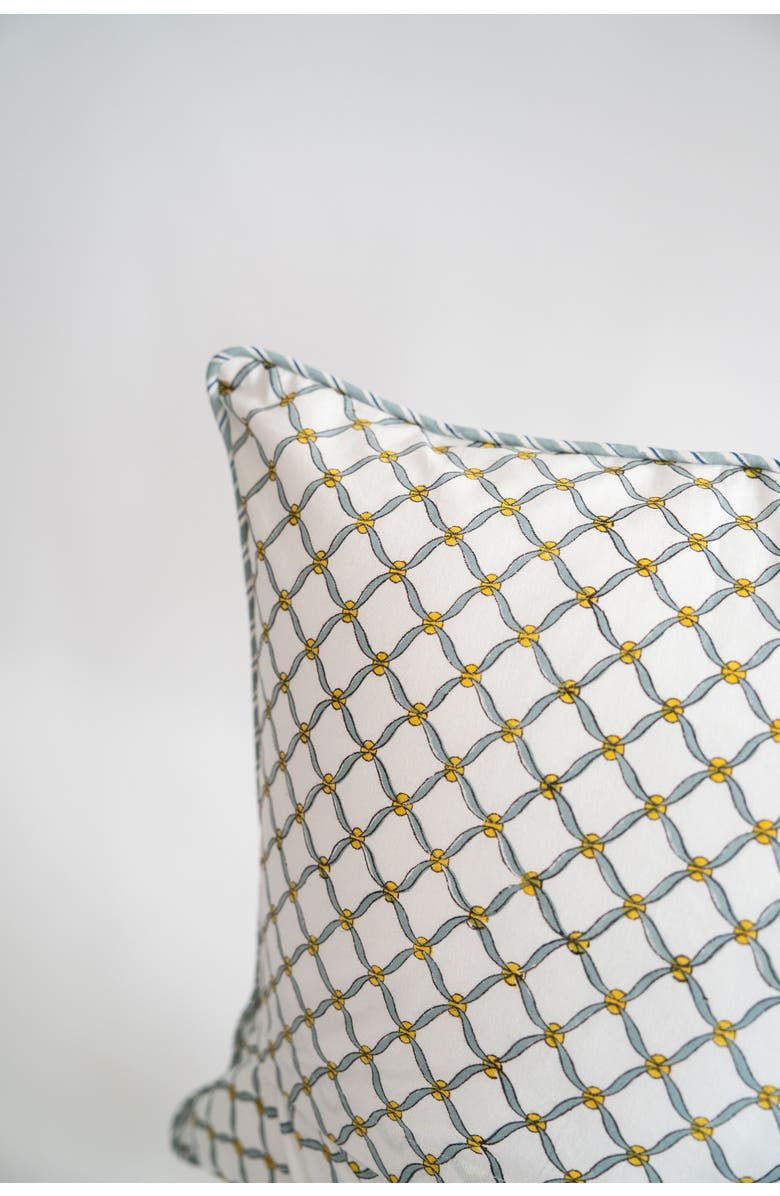 Inner Child Poppy Blockprint Pillow - Cover Only, Alternate, color, Blue