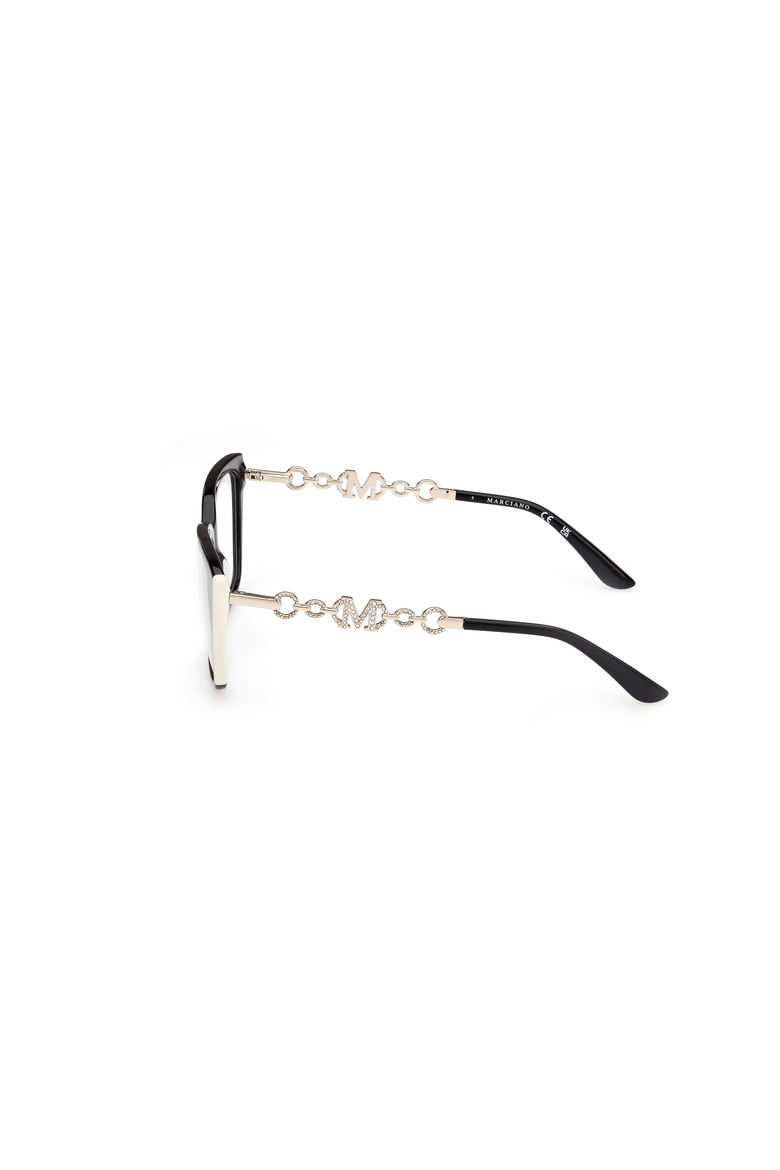 Crystal Chain Cat Eye Eyeglasses, Alternate, color, Shiny Black