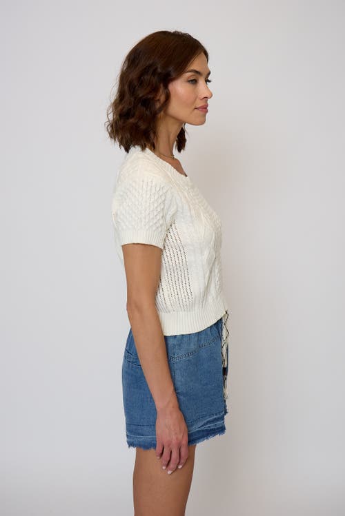Central Park West Junie Cable Tee In White