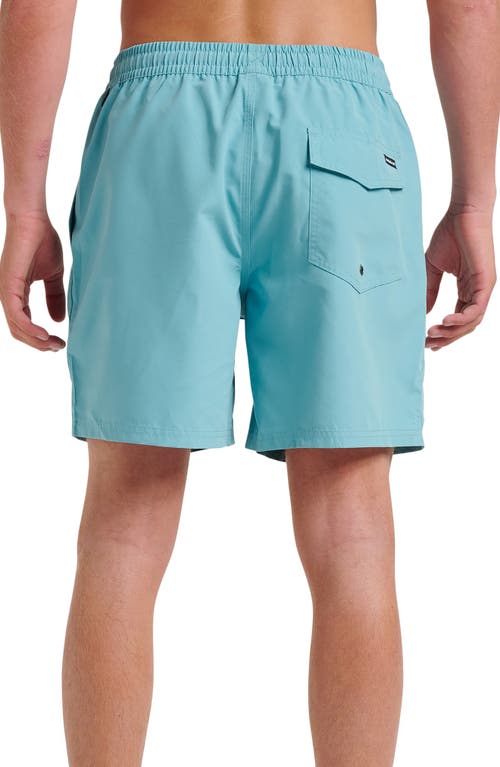 Quiksilver Everyday 17" Solid Stretch Swim Trunks In Blue