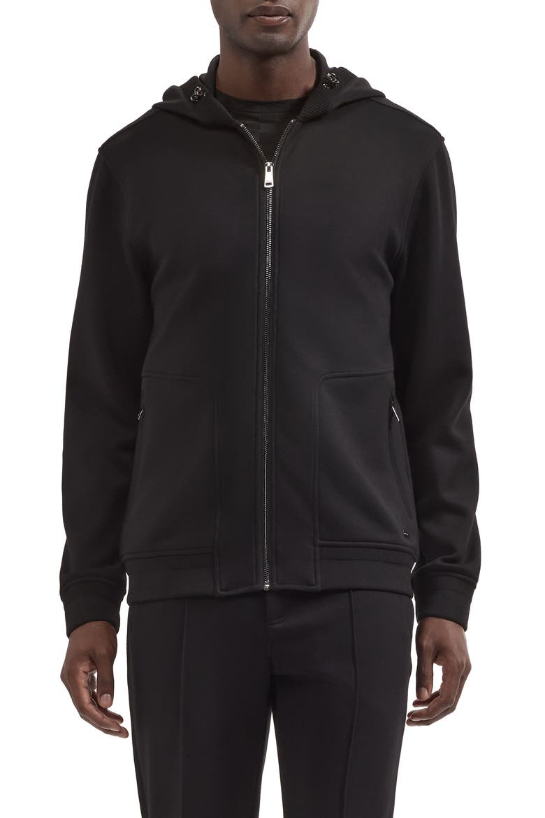 Soft Touch Full Zip Hoodie, Main, color, BLACK