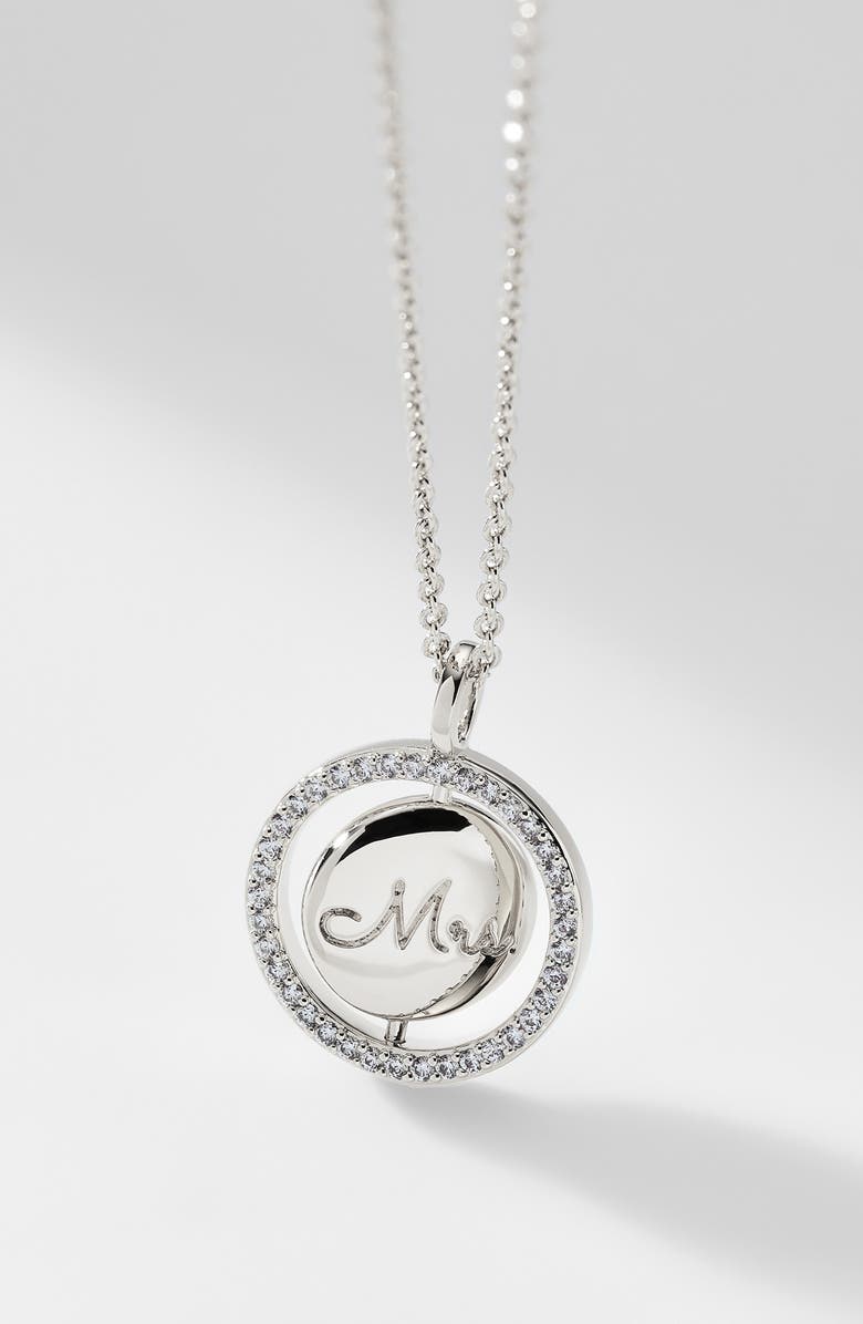 Nadri Smitten Miss/Mrs. Pendant Necklace, Alternate, color, Rhodium