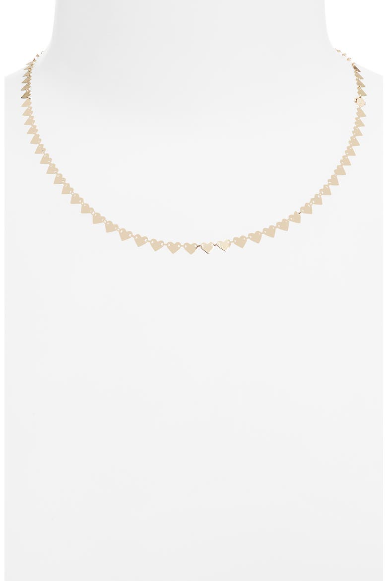 14K Gold Laser Heart Chain Necklace, Alternate, color, YELLOW