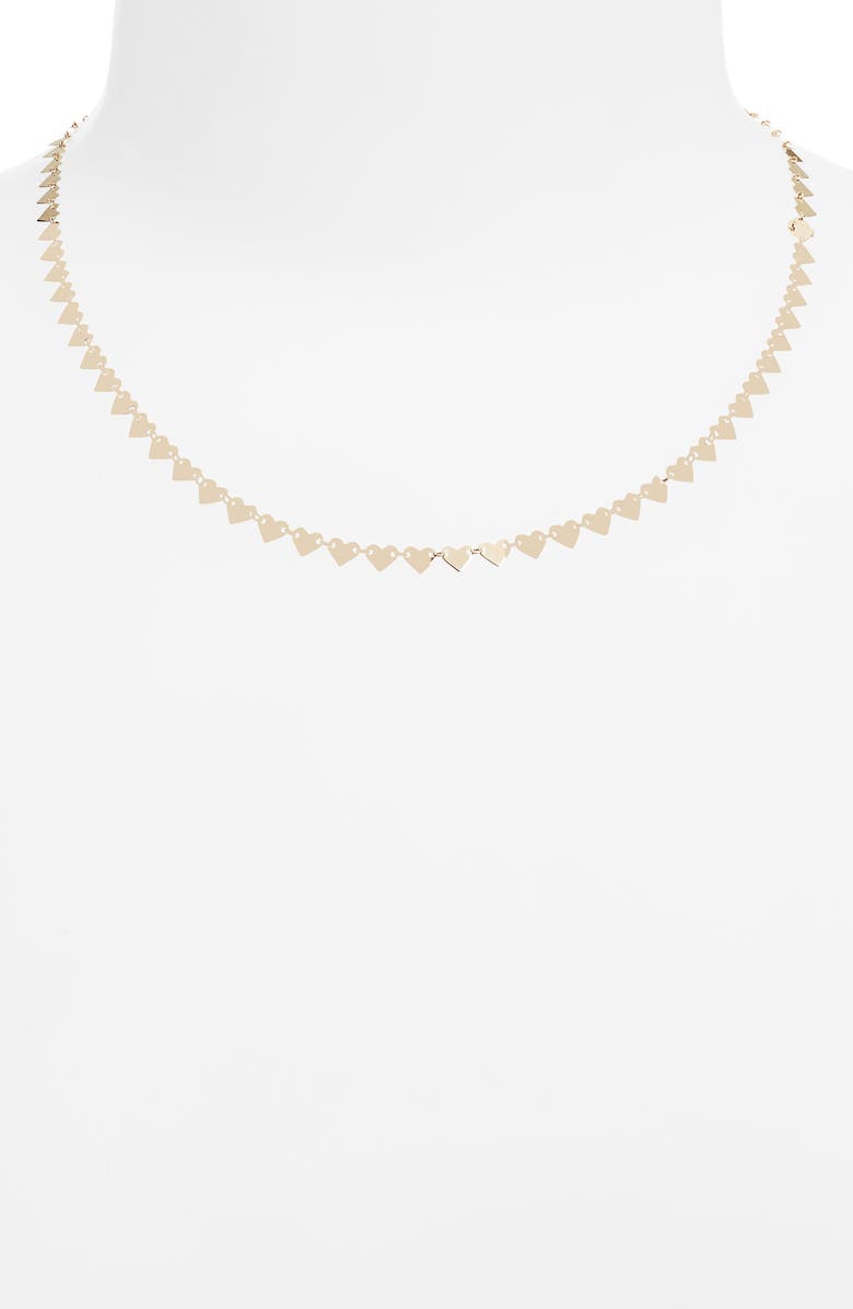 LANA 14K Gold Laser Heart Chain Necklace, Alternate, color, Yellow