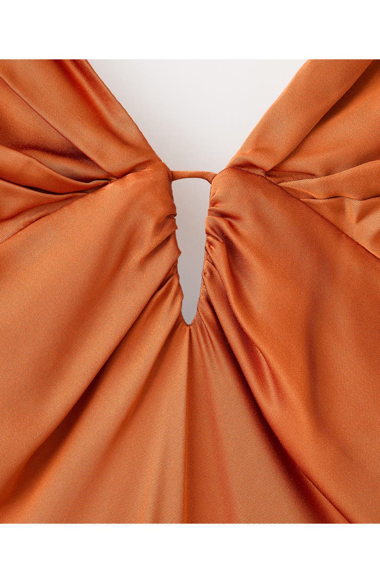 MANGO Vestido Victoria Satin Maxi Dress, Alternate, color, Orange
