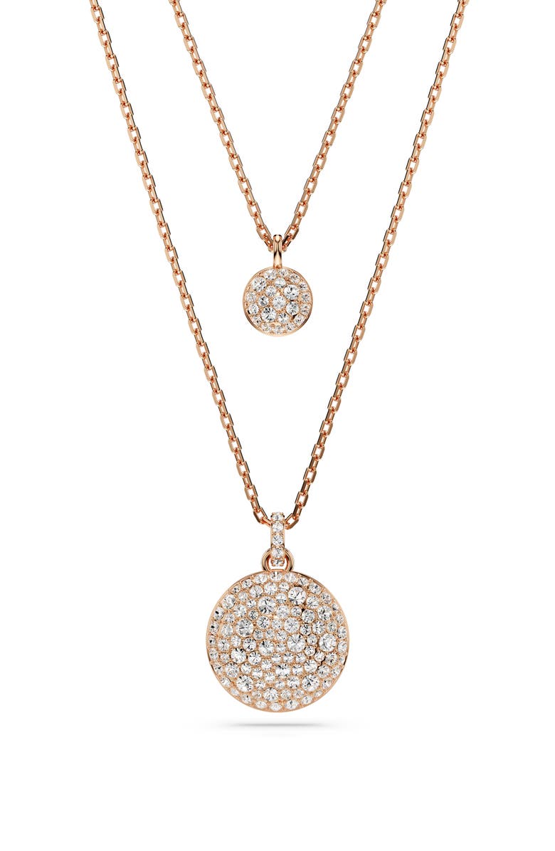 Swarovski Sublima Crystal Pendant Layered Necklace, Main, color, White/ Silver