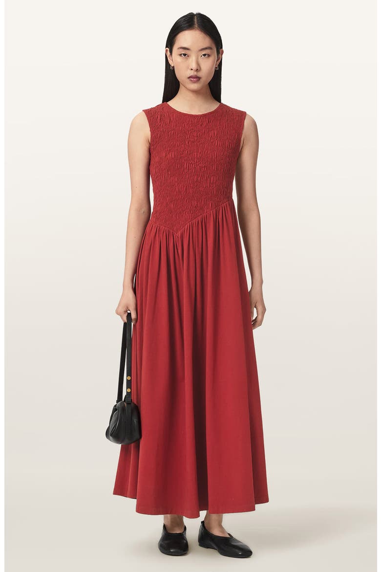 Luna Crinkle Maxi Dress, Alternate, color, RED