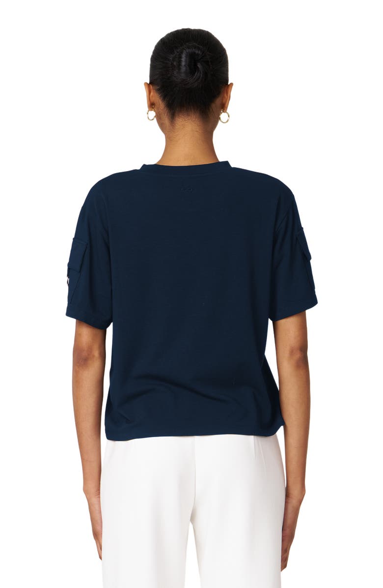 Rebody Active Cargo Short Sleeve Top, Alternate, color, Navy