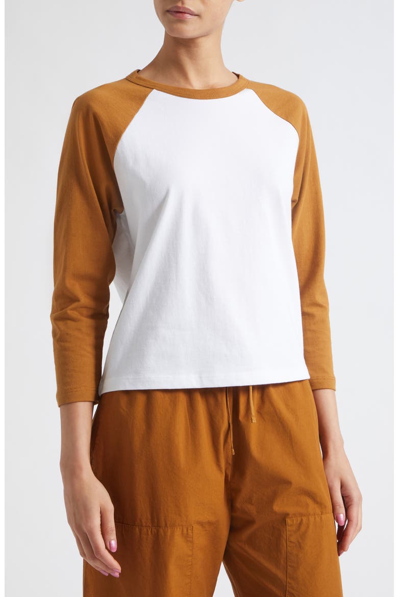 Margo Baseball T-Shirt, Alternate, color, WHITE/ COPPER