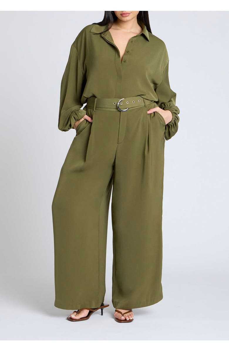 ELOQUII High Low Hem Tunic, Alternate, color, Bronze Green