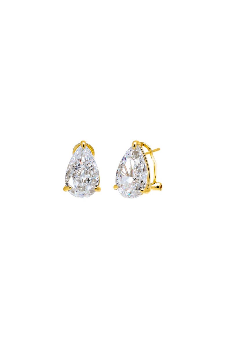 CZ Fancy Pear Stud Earring, Main, color, Gold