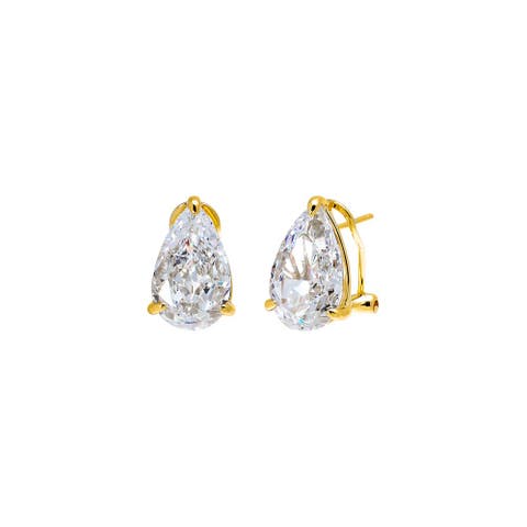 CZ Fancy Pear Stud Earring