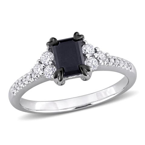 1-1/4 CTW Black & White Diamond Ring 14k