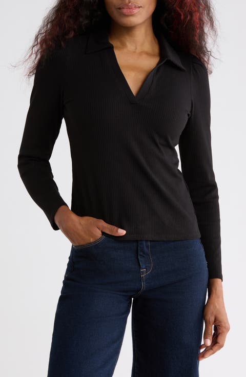 Rib Long Sleeve Top