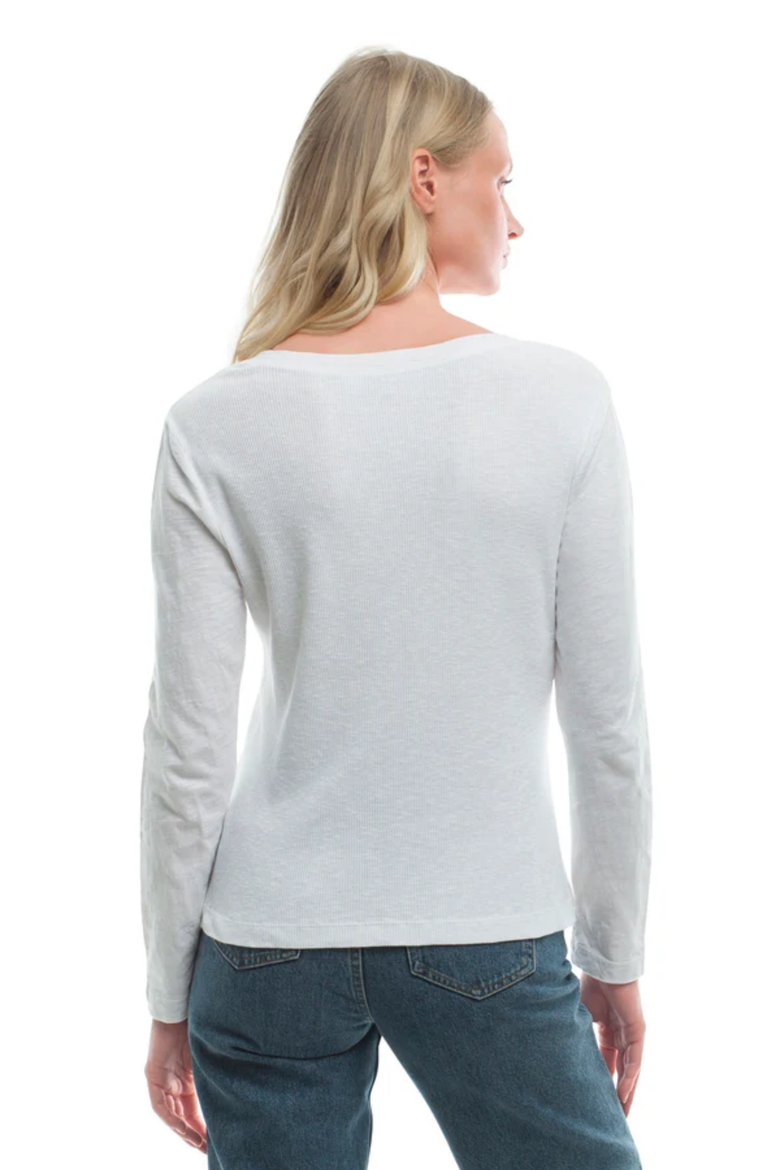 Deep-V Slim Tee, Alternate, color, White
