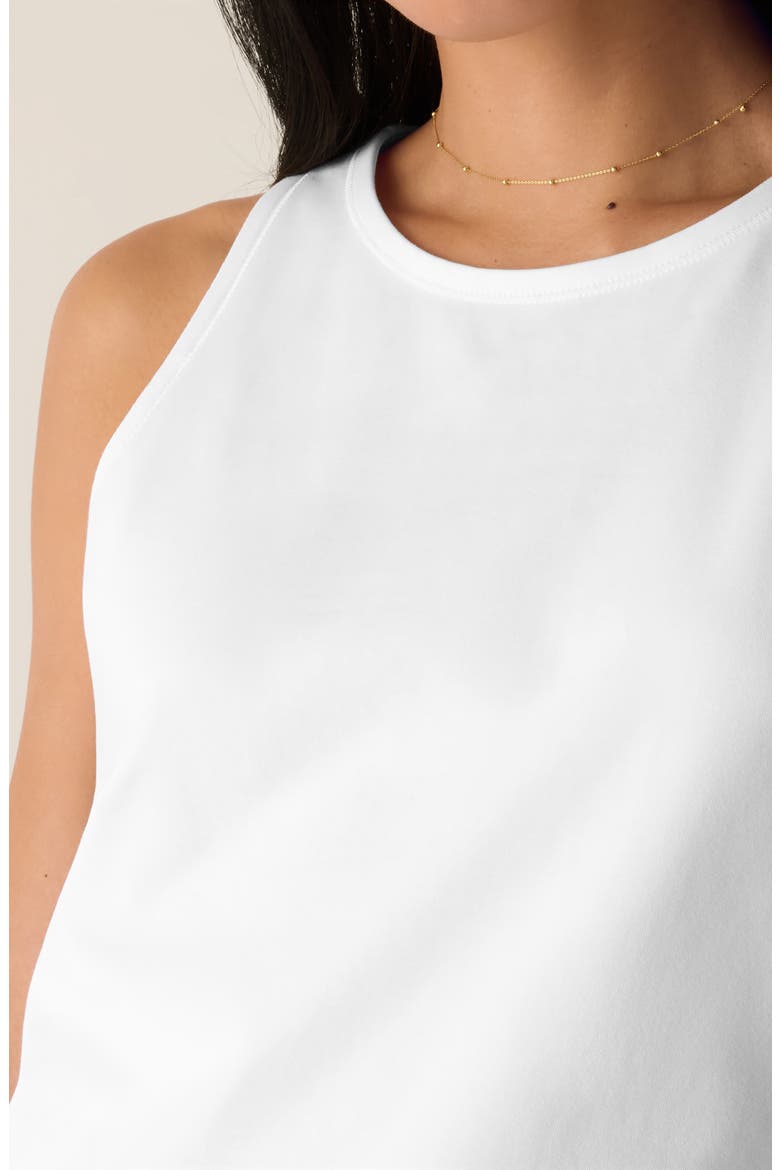 Slim Stretch Cotton Tank, Alternate, color, WHITE