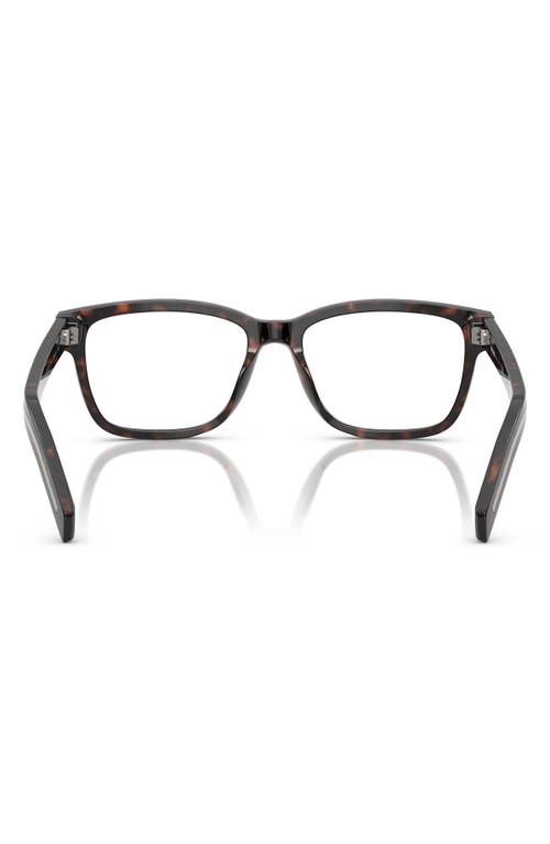 Prada 53mm Rectangular Optical Glasses In Brown Havana