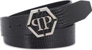 PHILIPP PLEIN Leather Belt Cocco Men