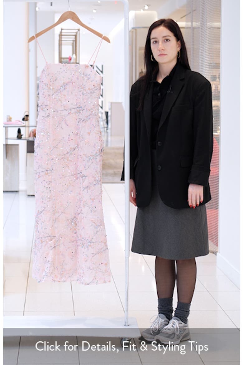 Regina Floral Sequin Sleeveless Trumpet Gown video
