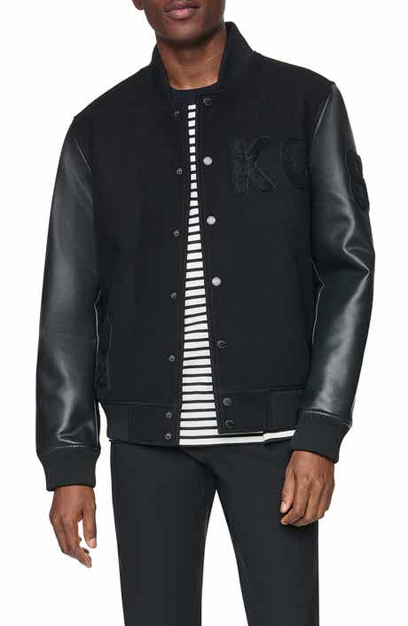 Faux Wool Varsity Bomber Jacket