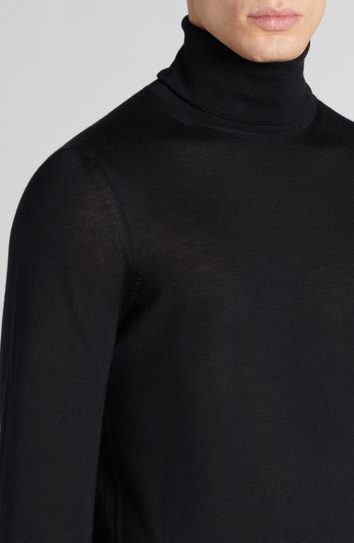 Tom Ford Fine Gauge Cashmere & Silk Turtleneck Sweater In Black