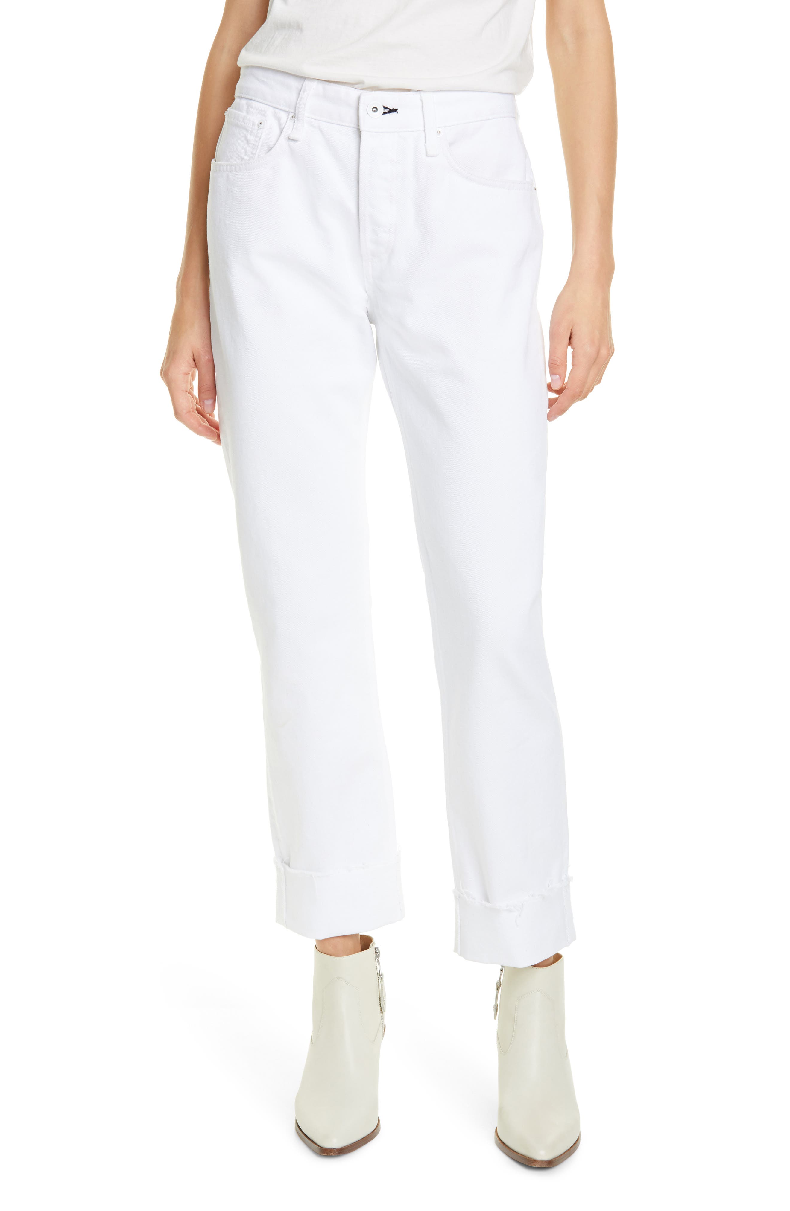 rag & bone Rosa High Waist Raw Hem Boyfriend Jeans