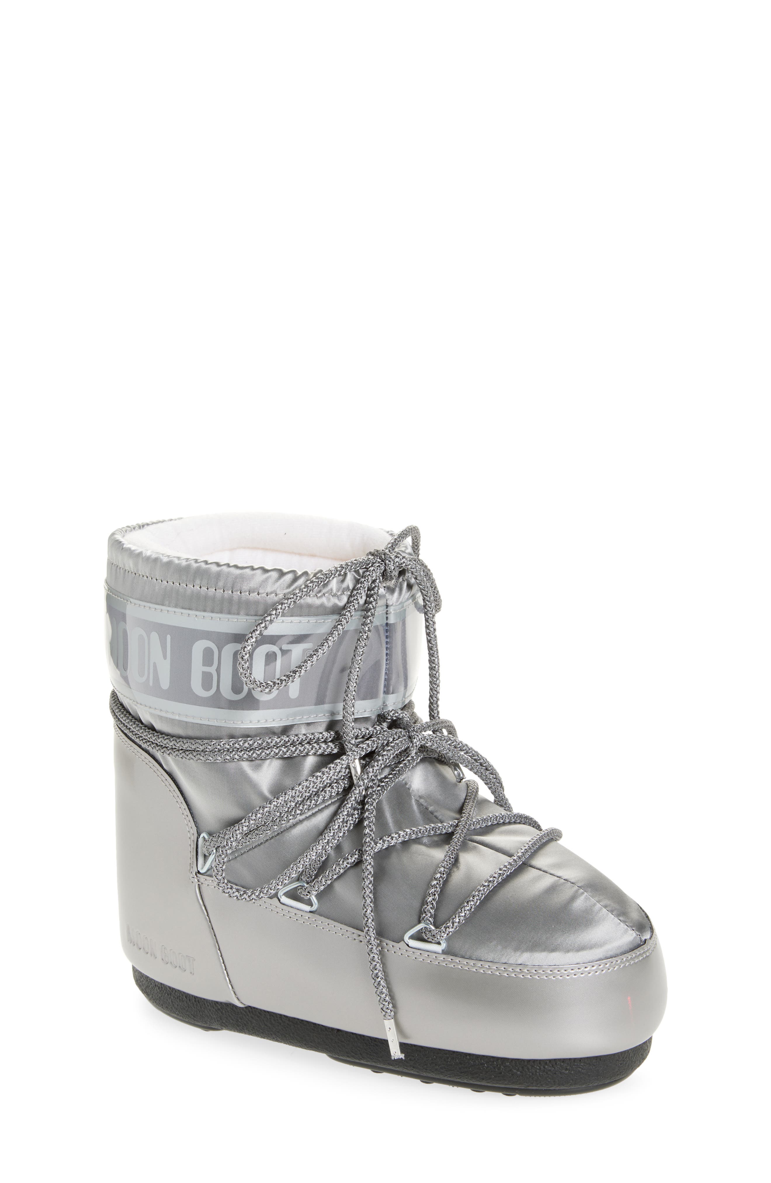 Moon Boot<sup>®</sup> Kids' Icon Low Glance Boot, Main, color, Silver