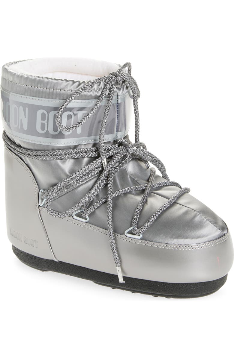 Moon Boot<sup>®</sup> Kids' Icon Low Glance Boot, Main, color, Silver