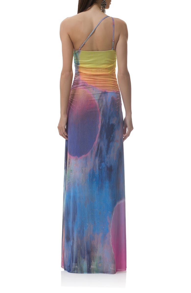 AFRM Lana One-Shoulder Maxi Dress, Alternate, color, Placed Midnight Dot