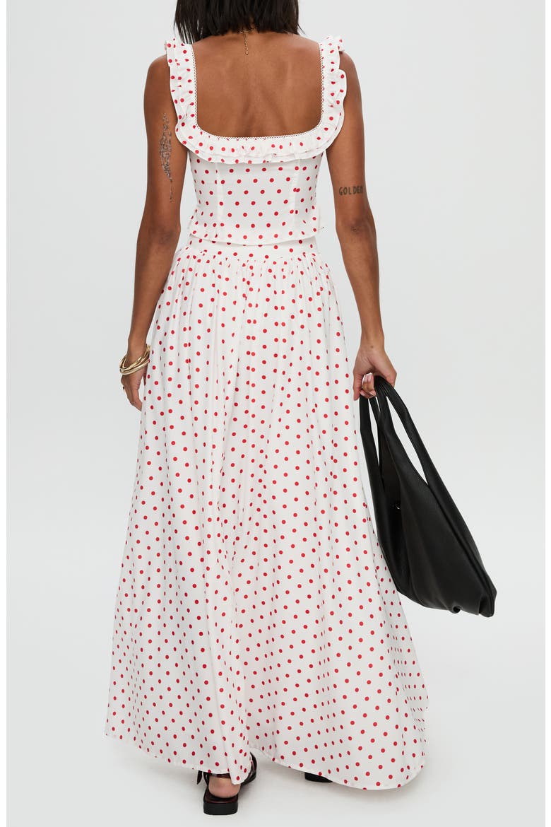 Valerio Print Maxi Skirt, Alternate, color, WHITE / RED
