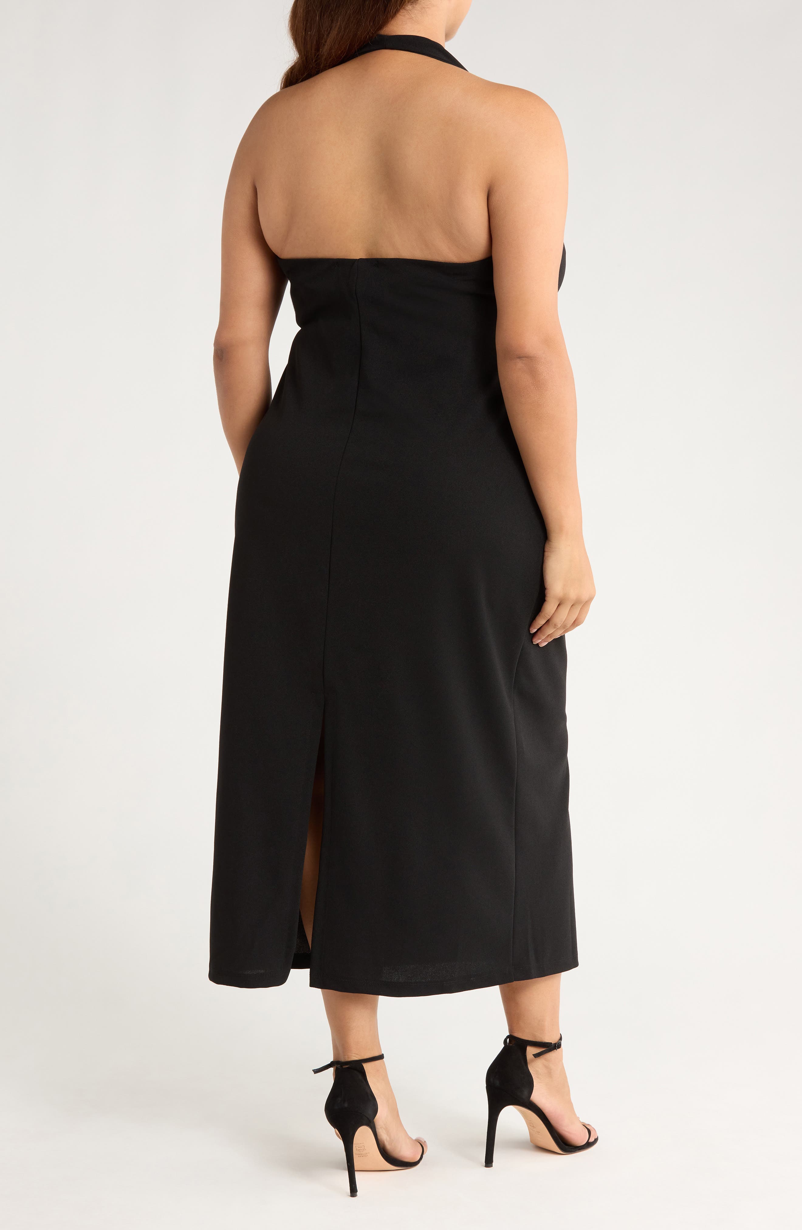 Draped Halter Neck Maxi Dress - image 2