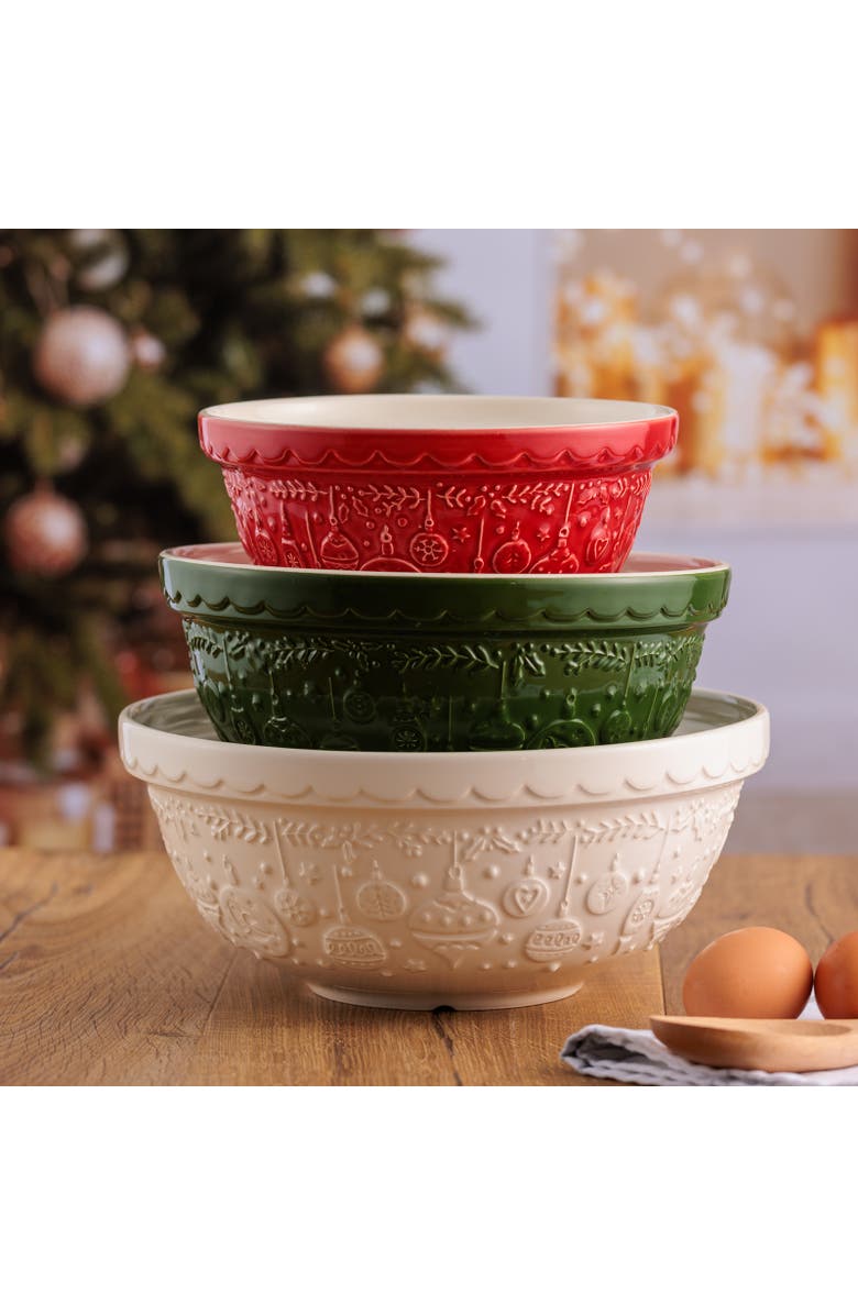 MASON CASH Deck The Halls Size 24 Green Mixing Bowl, 2.15 Quart, Alternate, color, Green